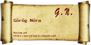 Görög Nóra névjegykártya