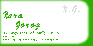 nora gorog business card